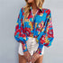 Colorful Prints Lantern Sleeve Shirt