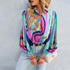 Colorful Prints Lantern Sleeve Shirt