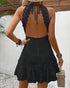 Hollow Lace Neck Tie Dress - JEXIE