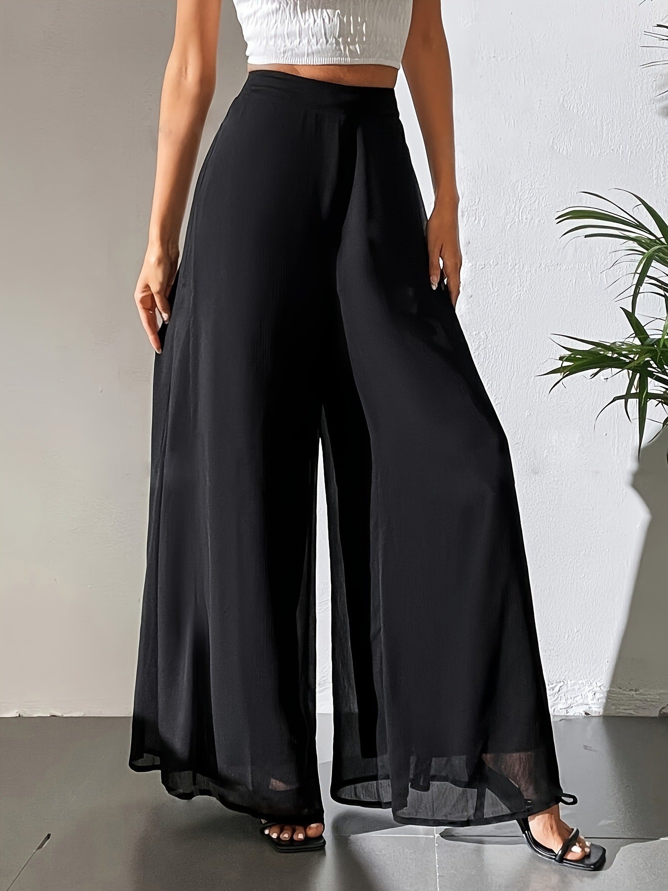 Wide-leg Pants Chiffon Trousers