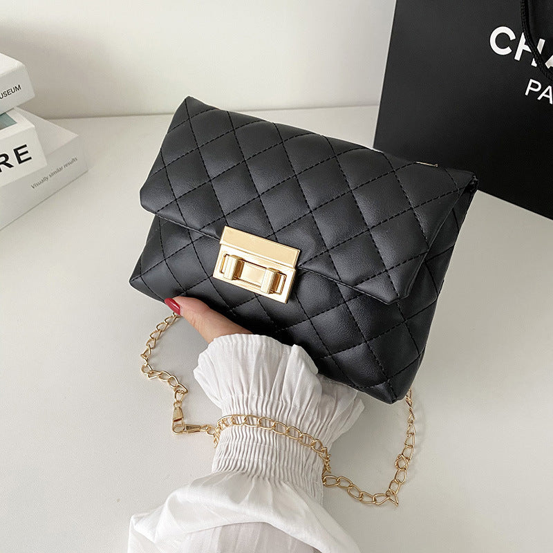 Diamond Plaid Twist Lock Bag - JEXIE