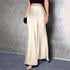 High Waist Flared Satin Long Skirt - JEXIE
