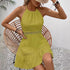 Hollow Lace Neck Tie Dress - JEXIE