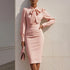 Stand Collar Bow Detail Dress