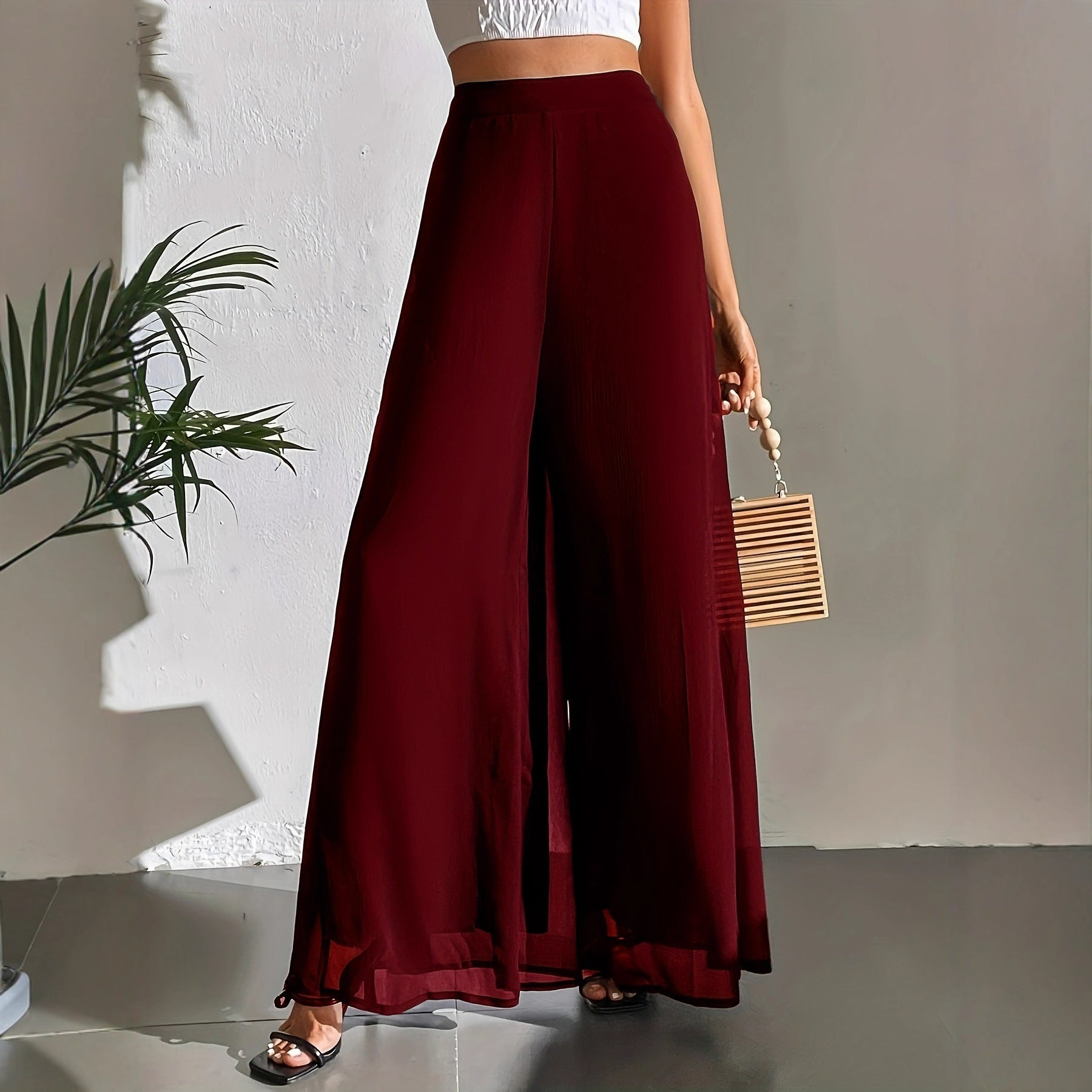 Wide-leg Pants Chiffon Trousers