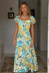Blue Yellow Chic Casual Dress