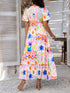 Colorful Patchwork V-neck Dress