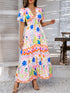 Colorful Patchwork V-neck Dress
