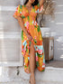 Colorful Patchwork V-neck Dress
