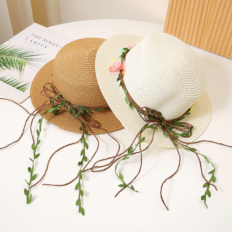 Flat Brim Straw Sun Hat