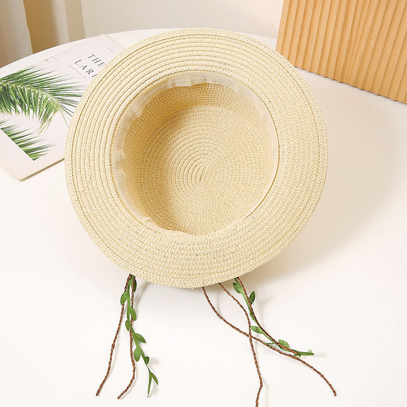 Flat Brim Straw Sun Hat