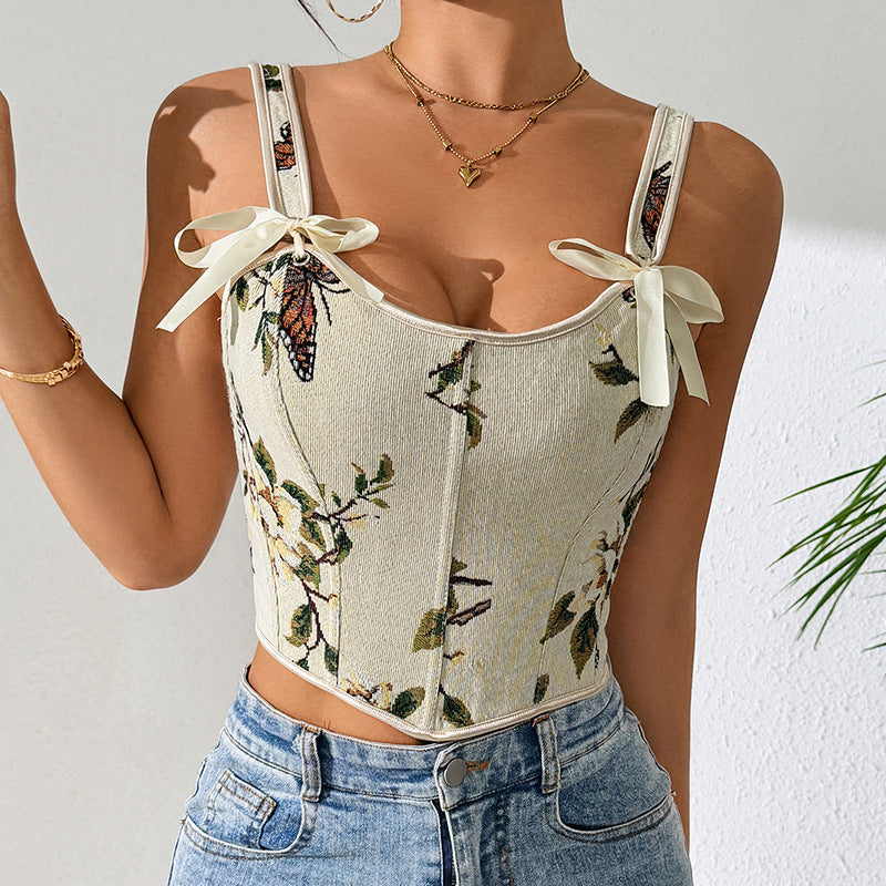 Floral Vintage Corset Style Vest