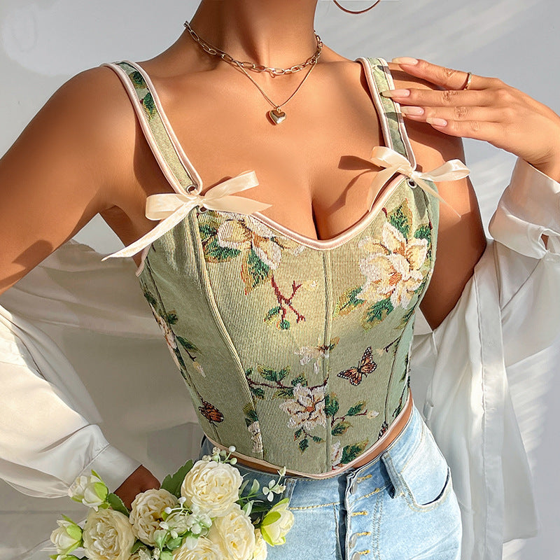 Floral Vintage Corset Style Vest
