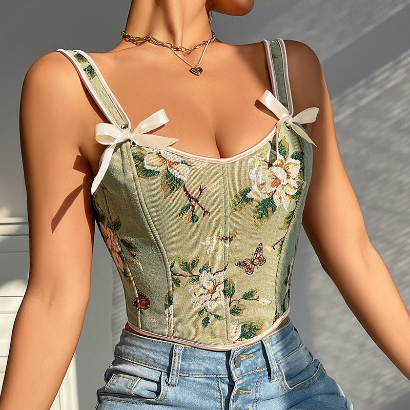 Floral Vintage Corset Style Vest