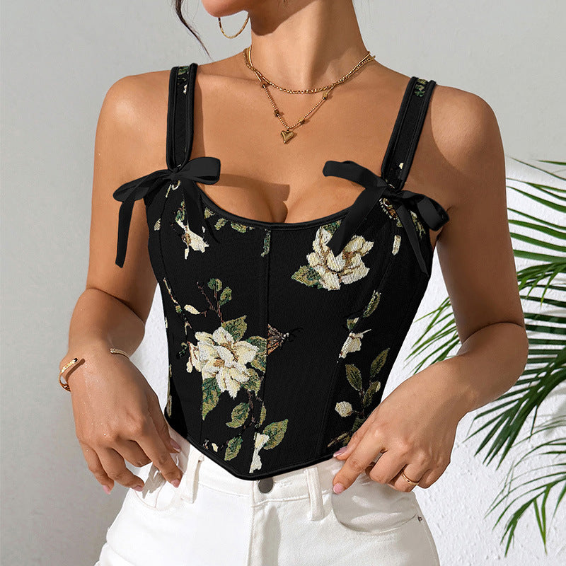 Floral Vintage Corset Style Vest