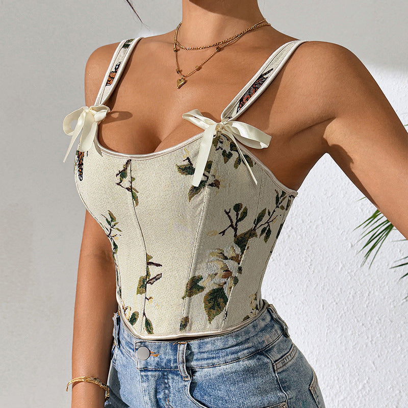 Floral Vintage Corset Style Vest