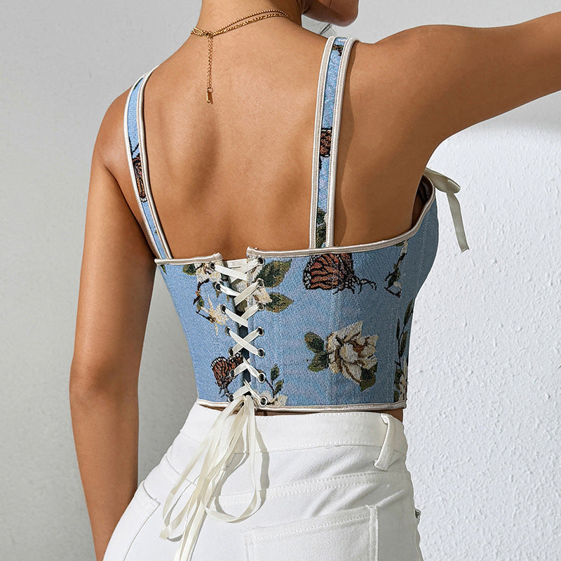 Floral Vintage Corset Style Vest