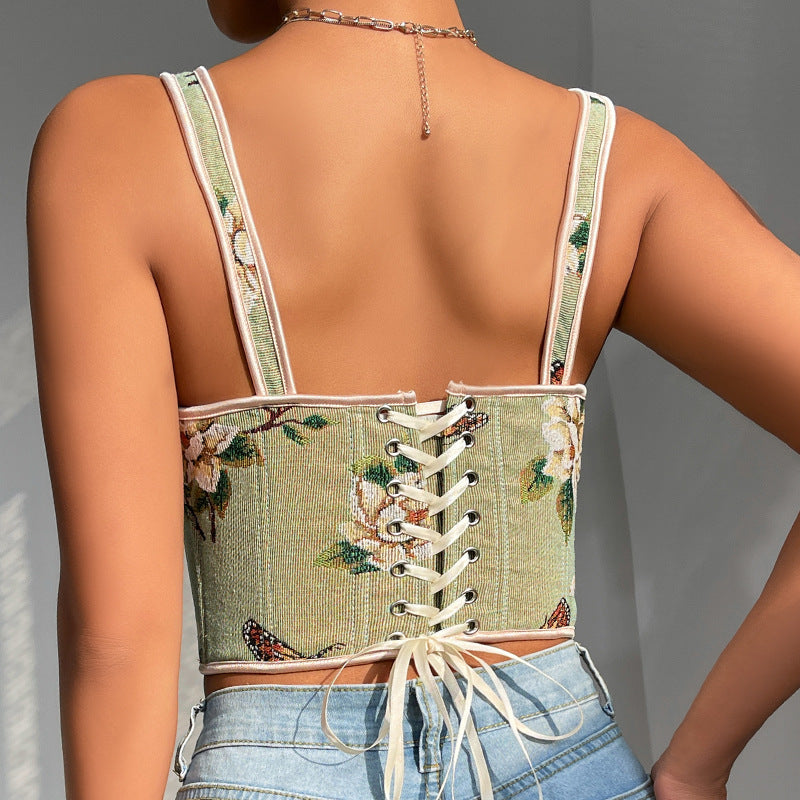 Floral Vintage Corset Style Vest