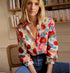 Plus Size Floral Print Button Shirt