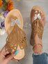 Rhinestone Flat-heeled Slippers Sandals
