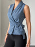 Side Knot Sleeveless Shirt Blouse