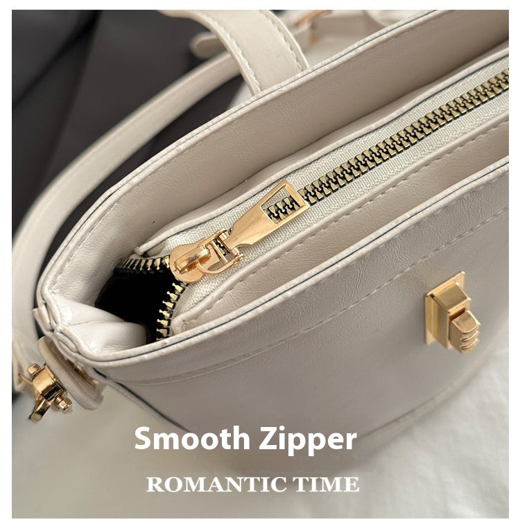 Small Leather Bucket Crossbody Bag - JEXIE
