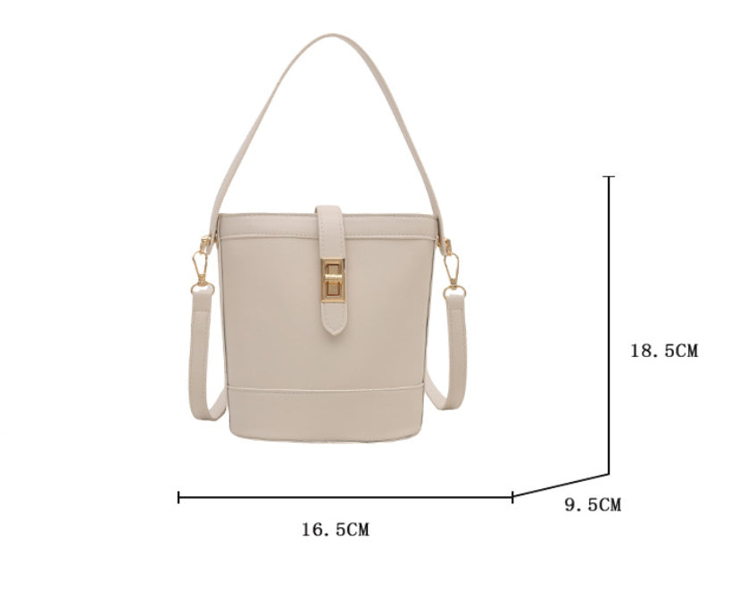 Small Leather Bucket Crossbody Bag - JEXIE