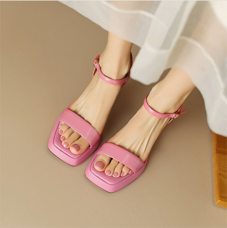 Square Toe Chic Chunky Heels