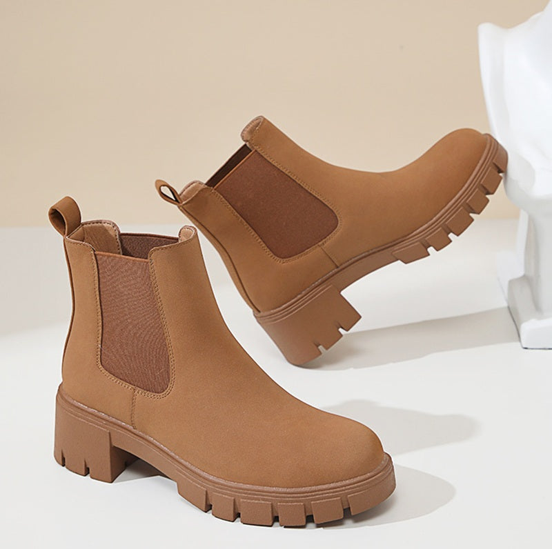 Thick Bottom Suede Martens Boots