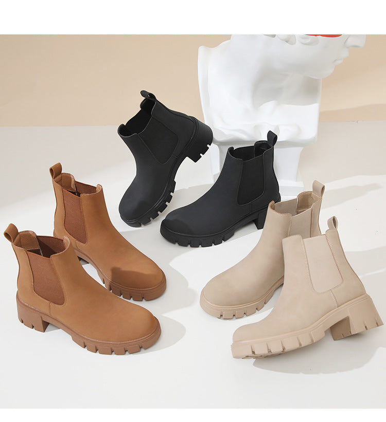 Thick Bottom Suede Martens Boots