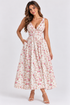 V-Neck Sleeveless Floral Midi Dress