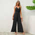 V-neck Loose Pleated Jumpsuit