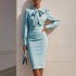 Stand Collar Bow Detail Dress