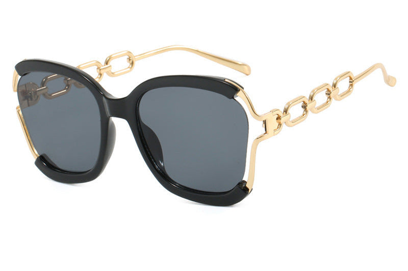 Big Square Rim Chain Sunglasses - JEXIE