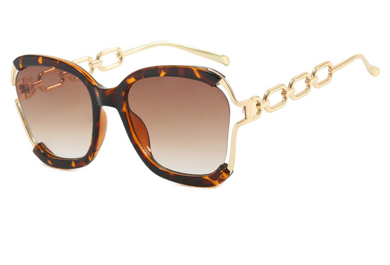 Big Square Rim Chain Sunglasses - JEXIE