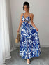 Sapphire Blue Tropical Elegant Dress