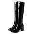 Leather Glossy Long Boots