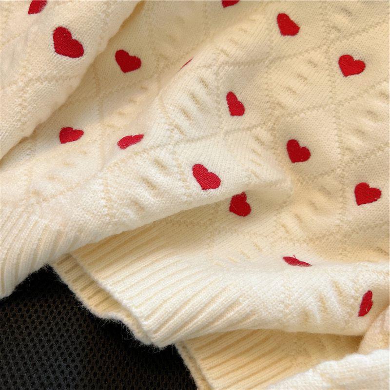 Heart Prints Knit Sweater