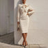 Stand Collar Bow Detail Dress
