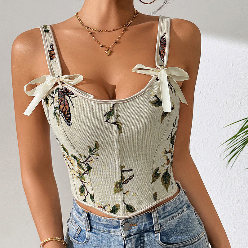 Floral Vintage Corset Style Vest