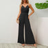V-neck Loose Pleated Jumpsuit