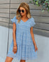 Flowers Loose Short Chiffon Dress
