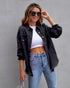 Pocketed Ripped Shirt Jacket - JEXIE