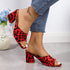 Leopard Prints Chunky Heels Sandals