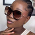 Big Square Rim Chain Sunglasses - JEXIE