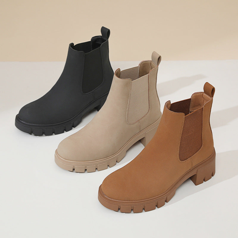 Thick Bottom Suede Martens Boots