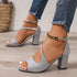 Buckle Suede Chunky Heels