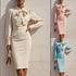 Stand Collar Bow Detail Dress