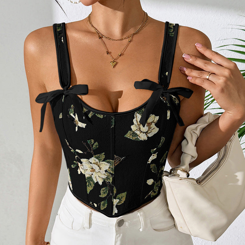 Floral Vintage Corset Style Vest