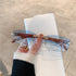 Frameless Wood Grain Leg Sunglasses